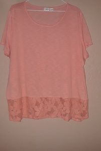 Plus Size Lacy Coral Top